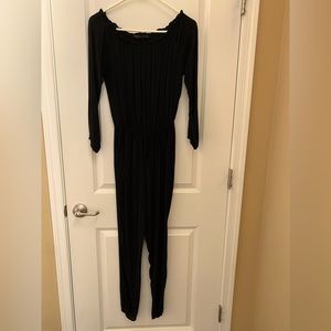 Fraiche By J Women’s Long Sleeve Jumpsuit Black Size Small